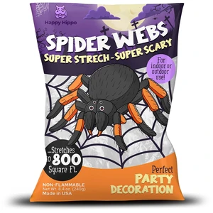 Halloween Spider Web Decoration, 800 Sqare Feet & Plastic Spiders, Halloween Party Supplies, Spider Webs (Large, 800 Sq Feet) Halloween Spider Web Decoration, 800 Sqare Feet & Plastic Spiders, Halloween Party Supplies, Spider Webs (Large, 800 Sq Feet)