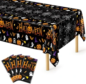 4 Pack Halloween Tablecloth 54 x 108 Inch Pumpkin Spider Web Table Cover 4 Pack Halloween Tablecloth 54 x 108 Inch Pumpkin Spider Web Table Cover