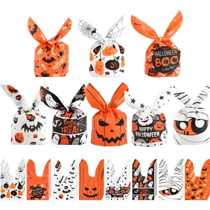 NACHLYNN 100 Pcs Halloween Candy Bag Halloween Rabbit Ears Packaging Bag for Pastries, Cakes, Candy Cookie Goodies Gift Favor Halloween Party Supplies(Light Color) NACHLYNN 100 Pcs Halloween Candy Bag Halloween Rabbit Ears Packaging Bag for Pastries, Cakes, Candy Cookie Goodies Gift Favor Halloween Party Supplies(Light Color)