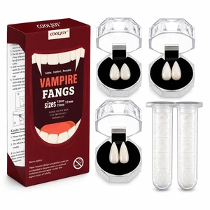 COOLJOY Vampire Teeth Fangs with Adhesive 3 Sizes Halloween Cosplay COOLJOY Vampire Teeth Fangs with Adhesive 3 Sizes Halloween Cosplay