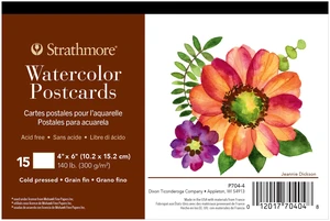 Strathmore Watercolor Postcard Pad, 4x6 inches, 15 Pack - Custom Greeting Cards for Weddings, Events, Birthdays