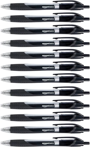 Amazon Basics Retractable Gel Ink Pens for Note-Taking and Office Writing, Fine Point 0.7mm, Smooth Writing, Black, 12-Pack Amazon Basics Retractable Gel Ink Pens for Note-Taking and Office Writing, Fine Point 0.7mm, Smooth Writing, Black, 12-Pack