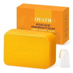 LOYATRO Kojic Acid Turmeric Soap Bar Dark Spots for Face & Body, Deep Cleansing, Gentle Soap Sensitive Skin Formula, All Skin Types LOYATRO Kojic Acid Turmeric Soap Bar Dark Spots for Face & Body, Deep Cleansing, Gentle Soap Sensitive Skin Formula, All Skin Types
