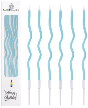 Cwise 24 Count Twisty Birthday Candles Spiral Birthday Cake Candles with Holders Light Blue Colors Cake Candle for Birthday, Party and Cake Decoration (Blue) Cwise 24 Count Twisty Birthday Candles Spiral Birthday Cake Candles with Holders Light Blue Colors Cake Candle for Birthday, Party and Cake Decoration (Blue)