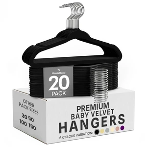 Kids Velvet Hanger 20 Pack 11" Premium Baby Hangers - Black | Premium Non-Slip Baby Hangers for Baby and Toddlers, Durable Ultra-Slim Space-Saving Closet Organizers Kids Velvet Hanger 20 Pack 11" Premium Baby Hangers - Black | Premium Non-Slip Baby Hangers for Baby and Toddlers, Durable Ultra-Slim Space-Saving Closet Organizers