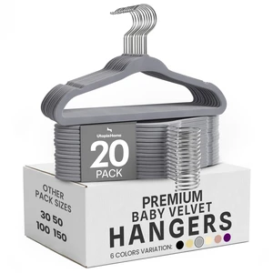 Kids Velvet Hanger 20 Pack 11" Premium Baby Hangers - Grey | Premium Non-Slip Baby Hangers for Baby and Toddlers, Durable Ultra-Slim Space-Saving Closet Organizers Kids Velvet Hanger 20 Pack 11" Premium Baby Hangers - Grey | Premium Non-Slip Baby Hangers for Baby and Toddlers, Durable Ultra-Slim Space-Saving Closet Organizers