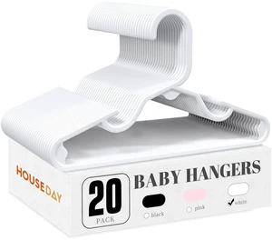 Plastic Baby Hangers for Closet 20 Pack, Durable Plastic Kids Hangers for Baby Clothes, Thin & Compact Childrens Hangers, Space Saving White Baby Hanger, Small Hanger for Kids Clothes Plastic Baby Hangers for Closet 20 Pack, Durable Plastic Kids Hangers for Baby Clothes, Thin & Compact Childrens Hangers, Space Saving White Baby Hanger, Small Hanger for Kids Clothes