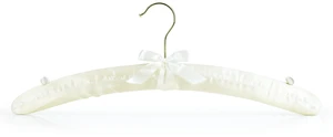 Ivory Satin Padded Hangers 17inch with Non-Slip Buttons for Strappy Dresses, Ideal Bridal Bride Hanger for Wedding Ivory Satin Padded Hangers 17inch with Non-Slip Buttons for Strappy Dresses, Ideal Bridal Bride Hanger for Wedding
