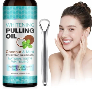 Peppermint Coconut Oil Pulling Mouthwash, Fast Acting & Visible Effect in Days, Deep Cleaning for Teeth & Gum, Fresh Breath, Alcohol-Free Natural Rinse Kit with Tongue Scraper for Adults & Kids Peppermint Coconut Oil Pulling Mouthwash, Fast Acting & Visible Effect in Days, Deep Cleaning for Teeth & Gum, Fresh Breath, Alcohol-Free Natural Rinse Kit with Tongue Scraper for Adults & Kids