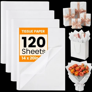 120 Sheets White Tissue Paper, 14 X 20 inches | Lightweight Paper Layers Easily in Gift Bags and Can Be Cut into Snowflakes Or Scrunched into Fluffy Filler 120 Sheets White Tissue Paper, 14 X 20 inches | Lightweight Paper Layers Easily in Gift Bags and Can Be Cut into Snowflakes Or Scrunched into Fluffy Filler