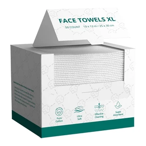 Disposable Face Towels Cotton Fiber 10 x 12 Ultra Soft Skin Friendly Super Absorbent Towelettes Facial Tissue Face Wipes for Effective Cleansing, Makeup Remover, 50 Count 1 Pack Disposable Face Towels Cotton Fiber 10 x 12 Ultra Soft Skin Friendly Super Absorbent Towelettes Facial Tissue Face Wipes for Effective Cleansing, Makeup Remover, 50 Count 1 Pack