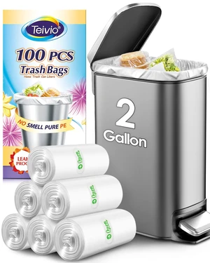 Small Clear Trash Bags 2 Gallon 100 Count Bathroom Garbage Bags | Fit 5-8 Liters,1.5,1.6,1.8Gal,Mini Plastic Waste Basket Bins Can Liners for Home Bathroom Office Car dog poop bags Small Clear Trash Bags 2 Gallon 100 Count Bathroom Garbage Bags | Fit 5-8 Liters,1.5,1.6,1.8Gal,Mini Plastic Waste Basket Bins Can Liners for Home Bathroom Office Car dog poop bags