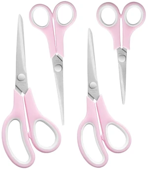 Craft Scissors Set of 4, Sharp Stainless Stee Blades, Comfort Grip, Scissors All purpose for Office School Home Fabric Sewing DIY Art Craft Cutting, 8.5''/7.5''/6.7''/5.5'', Pink Craft Scissors Set of 4, Sharp Stainless Stee Blades, Comfort Grip, Scissors All purpose for Office School Home Fabric Sewing DIY Art Craft Cutting, 8.5''/7.5''/6.7''/5.5'', Pink