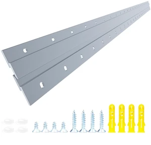 French Cleat Heavy Duty, Aluminum French Cleat, Headboard Wall Mounting Brackets with Screws, Heavy Mirror Mounting Hardware (48 Inch-1 Pair, Support 280 lbs) French Cleat Heavy Duty, Aluminum French Cleat, Headboard Wall Mounting Brackets with Screws, Heavy Mirror Mounting Hardware (48 Inch-1 Pair, Support 280 lbs)