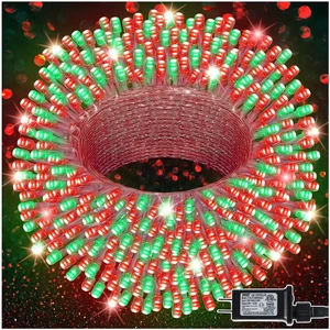 300 LED Christmas Lights, Extra Long 98.5FT Xmas String Lights Outdoor Indoor, 8 Lighting Modes, Plug in Waterproof Fairy Lights for Wedding Party Bedroom Decorations (Red & Green) 300 LED Christmas Lights, Extra Long 98.5FT Xmas String Lights Outdoor Indoor, 8 Lighting Modes, Plug in Waterproof Fairy Lights for Wedding Party Bedroom Decorations (Red & Green)