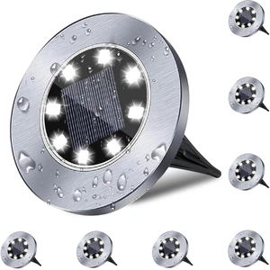 4.6 Inch Diameter Solar Ground Lights, Waterproof Solar Garden Lights, Outdoor Garden Waterproof Bright in-Ground Light, Landscape Lighting for Pathway,Yard,Lawn,Patio,Walkway (8 Pack White Light) 4.6 Inch Diameter Solar Ground Lights, Waterproof Solar Garden Lights, Outdoor Garden Waterproof Bright in-Ground Light, Landscape Lighting for Pathway,Yard,Lawn,Patio,Walkway (8 Pack White Light)