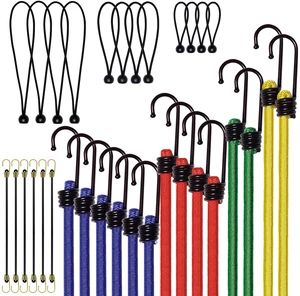 Bungee Cords with Hooks, Heavy Duty Assorted Set, 32PCS 18", 24", 32", 40" Bungee Cords, Mini & Ball Bungees for Tarp, Tent, Truck, Outdoor. UV Resistant Bungee Cords with Hooks, Heavy Duty Assorted Set, 32PCS 18", 24", 32", 40" Bungee Cords, Mini & Ball Bungees for Tarp, Tent, Truck, Outdoor. UV Resistant