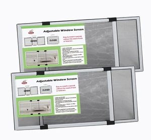 2 Packs Adjustable Window Screen Horizontal (10" H x 19" - 36" W) Expandable Window Screen Replacement for Home 2 Packs Adjustable Window Screen Horizontal (10" H x 19" - 36" W) Expandable Window Screen Replacement for Home
