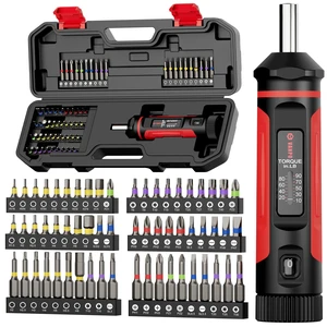 Torque Screwdriver 10-90 in-lb, 1/4" Drive Precision Driver Set Inch Pounds Torque Wrench, 60 S2 Steel Bits for Gunsmithing, Bike Repair, Scope Mounting, Maintenance, DIY Torque Screwdriver 10-90 in-lb, 1/4" Drive Precision Driver Set Inch Pounds Torque Wrench, 60 S2 Steel Bits for Gunsmithing, Bike Repair, Scope Mounting, Maintenance, DIY