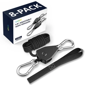 Retractable Heavy Duty Ratchet Tie Down Straps 1/8" 8 Pack, 8ft Tie-Down Hanger Pulley System for Grow Lamp Heavy Duty Grow Light Rope Hanger for Kayak, Grow Light Fixtures Gardening Retractable Heavy Duty Ratchet Tie Down Straps 1/8" 8 Pack, 8ft Tie-Down Hanger Pulley System for Grow Lamp Heavy Duty Grow Light Rope Hanger for Kayak, Grow Light Fixtures Gardening