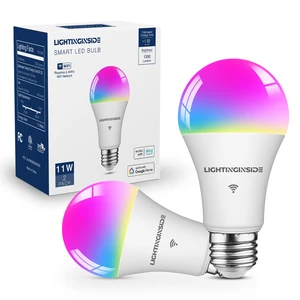 Smart Light Bulbs 100W Work with Alexa/Google Home, 2PCS 1350LM 11W, No Hub Required, Smart Bulb Work with SmartLife, A19 E26 RGBCW Color Changing Bulb, 2.4G WiFi & BLE, ETL Listed Smart Light Bulbs 100W Work with Alexa/Google Home, 2PCS 1350LM 11W, No Hub Required, Smart Bulb Work with SmartLife, A19 E26 RGBCW Color Changing Bulb, 2.4G WiFi & BLE, ETL Listed