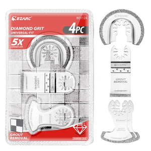 Diamond Oscillating Saw Blades Set for Grout, Mortar, 4-Pack Precise Flush Cuts, Segmented Swing Design, Flat Side for Corners, Up to 5x Life, Remove Grout, Mortar and Plaster Diamond Oscillating Saw Blades Set for Grout, Mortar, 4-Pack Precise Flush Cuts, Segmented Swing Design, Flat Side for Corners, Up to 5x Life, Remove Grout, Mortar and Plaster