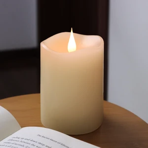 Flameless Candles Battery Operated with Timer, 3D Moving Flame Flickering, Last 600+ Hours Battery Candles, 3" x 4" Ivory Real Wax Electric LED Candle for Wedding Party Decorations Flameless Candles Battery Operated with Timer, 3D Moving Flame Flickering, Last 600+ Hours Battery Candles, 3" x 4" Ivory Real Wax Electric LED Candle for Wedding Party Decorations