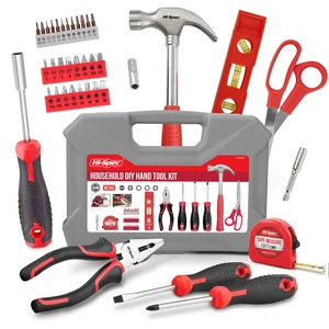 Household Starter Tool Kit with Compact Carry Toolbox, Red 38pc, everyday fixes made easier, organized portable storage, beginner-friendly selection, apartment and office tasks, tidy Household Starter Tool Kit with Compact Carry Toolbox, Red 38pc, everyday fixes made easier, organized portable storage, beginner-friendly selection, apartment and office tasks, tidy