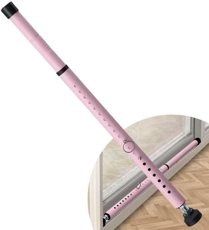 Sliding Door Security Bar, 17.7-50.5inch Heavy Duty Adjustable Sliding Patio Door Lock Bar with Rubber Tips,Diameter 1inch Window Security Bar for Home Apartment Travel Children Women (Pink) Sliding Door Security Bar, 17.7-50.5inch Heavy Duty Adjustable Sliding Patio Door Lock Bar with Rubber Tips,Diameter 1inch Window Security Bar for Home Apartment Travel Children Women (Pink)