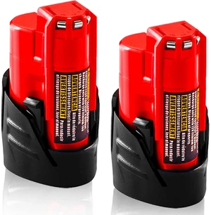 UPGRADE!2 Pack 3.0Ah Replacement for Milwaukee M12 12V Lithium Ion Battery, Compatible with Milwaukee 12V Tools / Heated Jacket 48-11-2420 48-11-2440 48-11-2402 48-11-2411 Cordless Power Tools UPGRADE!2 Pack 3.0Ah Replacement for Milwaukee M12 12V Lithium Ion Battery, Compatible with Milwaukee 12V Tools / Heated Jacket 48-11-2420 48-11-2440 48-11-2402 48-11-2411 Cordless Power Tools