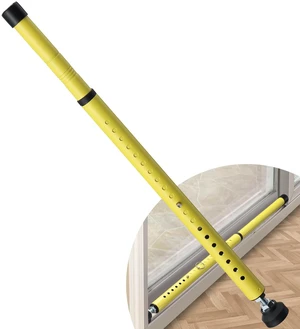 Sliding Door Security Bar, 17.7-50.5inch Heavy Duty Adjustable Sliding Patio Door Lock Bar with Rubber Tips,Diameter 1inch Window Security Bar for Home Apartment Travel Children Women (Yellow) Sliding Door Security Bar, 17.7-50.5inch Heavy Duty Adjustable Sliding Patio Door Lock Bar with Rubber Tips,Diameter 1inch Window Security Bar for Home Apartment Travel Children Women (Yellow)