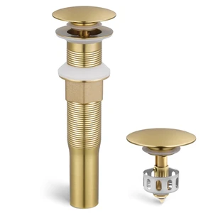 Sink Drain without Overflow Anti Clogging Pop Up Drain with Strainer Bathroom Sink Drain Assembly Brushed Gold, S2013D-BZ Sink Drain without Overflow Anti Clogging Pop Up Drain with Strainer Bathroom Sink Drain Assembly Brushed Gold, S2013D-BZ