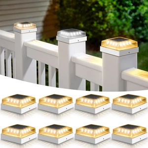 Solar Post Cap Lights for 4x4 Wood/Vinyl Fence Posts, 8-Pack 4x4 Post Solar Lights, IP65 Waterproof, 10-12 Hours of Illumination with 3 Lighting Modes for Garden/Patio/Porch Solar Post Cap Lights for 4x4 Wood/Vinyl Fence Posts, 8-Pack 4x4 Post Solar Lights, IP65 Waterproof, 10-12 Hours of Illumination with 3 Lighting Modes for Garden/Patio/Porch