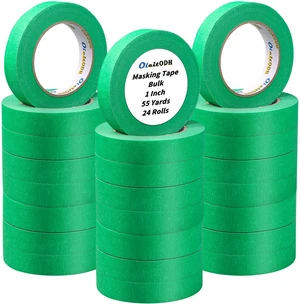 24 Rolls Green Painters Tape Bulk 1 inch x55Yards, Total1320 Yards, Painters Masking Tape No Residue Wall Painting Tape Artist Tape Trim Edge Finishing Tape for Wall Painting Decoration DIY Supplies 24 Rolls Green Painters Tape Bulk 1 inch x55Yards, Total1320 Yards, Painters Masking Tape No Residue Wall Painting Tape Artist Tape Trim Edge Finishing Tape for Wall Painting Decoration DIY Supplies