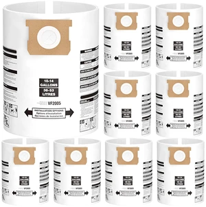 8PCS 10-14 Gallon Vacuum Bags for Shop Vac Bags Disposable Wet Dry Vaccum Collection Bags Replace Part Type I #90672 9067200, Type F #90662 9066200 9066233, VF2005 (White) 8PCS 10-14 Gallon Vacuum Bags for Shop Vac Bags Disposable Wet Dry Vaccum Collection Bags Replace Part Type I #90672 9067200, Type F #90662 9066200 9066233, VF2005 (White)