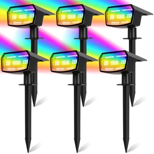 6-Pack Solar Spot Lights Outdoor Waterproof,Landscape Spotlight Multicolor 59 LED, 8 Colors & 9 Modes, IP65 Waterproof, Solar Powered Outdoor Lights for Yard Garden 6-Pack Solar Spot Lights Outdoor Waterproof,Landscape Spotlight Multicolor 59 LED, 8 Colors & 9 Modes, IP65 Waterproof, Solar Powered Outdoor Lights for Yard Garden