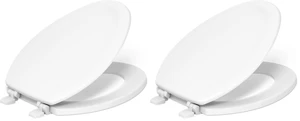 4647-0 Stonewood Elongated Toilet Seat, Elongated Wood Seat for Standard Toilets, Comes with Color-Matched Plastic Hinges, Home Essentials, White (Pack of 2) 4647-0 Stonewood Elongated Toilet Seat, Elongated Wood Seat for Standard Toilets, Comes with Color-Matched Plastic Hinges, Home Essentials, White (Pack of 2)