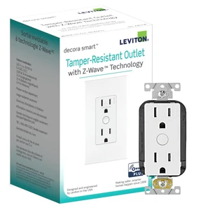 Decora Smart Tamper-Resistant Outlet with Z-Wave Technology, 1 Pack, ZW15R-1BW, White Decora Smart Tamper-Resistant Outlet with Z-Wave Technology, 1 Pack, ZW15R-1BW, White