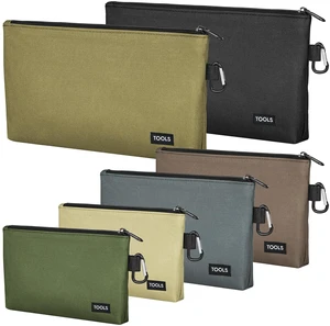 6 Pack Tool Bag Zipper Pouch, Premium Tool Pouch, Utility Storage Organizer Tool Pouches with Carabiner Metal Zipper for Tools, Stationary, Pencil Pouch 6 Pack Tool Bag Zipper Pouch, Premium Tool Pouch, Utility Storage Organizer Tool Pouches with Carabiner Metal Zipper for Tools, Stationary, Pencil Pouch