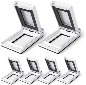 Vertical Outdoor Cover for Decotative Receptacles, Weatherproof Wall Plate, Outdoor Electrical Outlet Cover, Standard Size 1-Gang 4.85 x 2.82, Thermoplastic, 6 Pack, White Vertical Outdoor Cover for Decotative Receptacles, Weatherproof Wall Plate, Outdoor Electrical Outlet Cover, Standard Size 1-Gang 4.85 x 2.82, Thermoplastic, 6 Pack, White