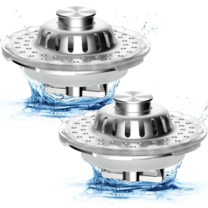 2PCS Universal Bathtub Drain Stopper, All Metal Top Hair Catcher, Chrome Shower Drain Tub Stopper with Stainless Steel Visible Filter Basket, Upgraded 3 in 1 Pop-up Drain Plug for 1.5 to 2.4" Hole 2PCS Universal Bathtub Drain Stopper, All Metal Top Hair Catcher, Chrome Shower Drain Tub Stopper with Stainless Steel Visible Filter Basket, Upgraded 3 in 1 Pop-up Drain Plug for 1.5 to 2.4" Hole