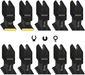 55PCS Multi Tool Blades Kits, Professional Universal Oscillating Tool Blades for Wood Plastic Metal, Quick Release Oscillating Saw Blades Fit Dewalt Ryobi Milwaukee Rockwell Fein 55PCS Multi Tool Blades Kits, Professional Universal Oscillating Tool Blades for Wood Plastic Metal, Quick Release Oscillating Saw Blades Fit Dewalt Ryobi Milwaukee Rockwell Fein