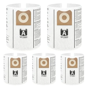 5 Pack VF3502 Replacement for Rigid Shop Vac Bags Size A, NEW PET Material Fit RIDGID 12-16 Gallon Wet/Dry Vacuums Models# WD14500 HD12000 HD14000, High Performance Dust Filter Bags, Tear Resistant 5 Pack VF3502 Replacement for Rigid Shop Vac Bags Size A, NEW PET Material Fit RIDGID 12-16 Gallon Wet/Dry Vacuums Models# WD14500 HD12000 HD14000, High Performance Dust Filter Bags, Tear Resistant