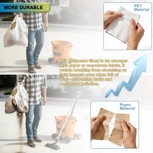 10 Pack VF3502 High Performance Dust Filter Bags made of NEW PET Material Fit RIDGID 12-16 Gallon Wet/Dry Vacuums Models# WD14500 HD12000 HD14000 HD16400 HD18000 WD12701, Tear Resistant 10 Pack VF3502 High Performance Dust Filter Bags made of NEW PET Material Fit RIDGID 12-16 Gallon Wet/Dry Vacuums Models# WD14500 HD12000 HD14000 HD16400 HD18000 WD12701, Tear Resistant