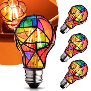 Stained Glass Light Bulb,Rainbow Painted Light Bulb,Mosaic Light Bulb,4W 120V,Multi Colored Colorful Light Bulb Indoor,Fun Romantic Light Bulbs,Unique Decorative Light Bulbs Stained Glass Light Bulb,Rainbow Painted Light Bulb,Mosaic Light Bulb,4W 120V,Multi Colored Colorful Light Bulb Indoor,Fun Romantic Light Bulbs,Unique Decorative Light Bulbs
