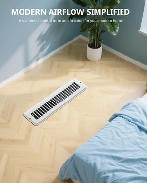2x12 Floor Register, 4-Pack White Vent Covers for Floor and Wall Heavy Duty Metal Floor Vents, Quiet & Adjustable Air Supply Lever, 8 Screws Include, Air Vent Cover Fits 2x12" Duct Opening 2x12 Floor Register, 4-Pack White Vent Covers for Floor and Wall Heavy Duty Metal Floor Vents, Quiet & Adjustable Air Supply Lever, 8 Screws Include, Air Vent Cover Fits 2x12" Duct Opening