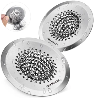 2PCS Bathtub Drain Strainer, 2.8" Patented Reversible Shower Tub Drain Hair Catcher, 304 Stainless Steel Drain Cover Protector fits Bathtub & Wash Basin, for Drains Under 2.5 Inches 2PCS Bathtub Drain Strainer, 2.8" Patented Reversible Shower Tub Drain Hair Catcher, 304 Stainless Steel Drain Cover Protector fits Bathtub & Wash Basin, for Drains Under 2.5 Inches