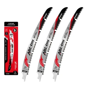 Arc Edge Reciprocating Saw Blades, 12-Inch 6TPI for Pruning, 3-Pack U-Groove Chip Removal, Extra-Long Arc Edge, Fleam Ground Teeth, Deep Gullets, Up to 3x Life, for Tree Trimming, Green Wood Arc Edge Reciprocating Saw Blades, 12-Inch 6TPI for Pruning, 3-Pack U-Groove Chip Removal, Extra-Long Arc Edge, Fleam Ground Teeth, Deep Gullets, Up to 3x Life, for Tree Trimming, Green Wood