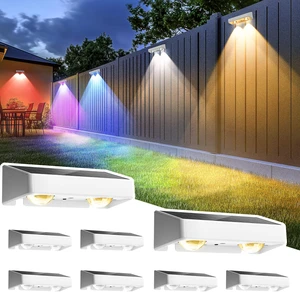 Solar Fence Lights Outdoor, 9 Fixed Colors Color Changing Fence Solar Lights Outdoor Waterproof IP65, LED Deck Lighting for Backyard Wall Step Patio Railing Pool Porch (8 Pack) Solar Fence Lights Outdoor, 9 Fixed Colors Color Changing Fence Solar Lights Outdoor Waterproof IP65, LED Deck Lighting for Backyard Wall Step Patio Railing Pool Porch (8 Pack)