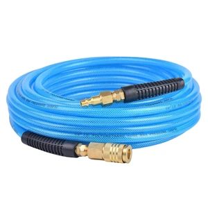 50FT 1/4 Inch Air Hose Reinforced Polyurethane Air Compressor Hose - Flexible Heavy Duty Braided Pneumatic Hose with Quick Connect Fittings 300 PSI for Garage Shop Automotive Use 50FT 1/4 Inch Air Hose Reinforced Polyurethane Air Compressor Hose - Flexible Heavy Duty Braided Pneumatic Hose with Quick Connect Fittings 300 PSI for Garage Shop Automotive Use